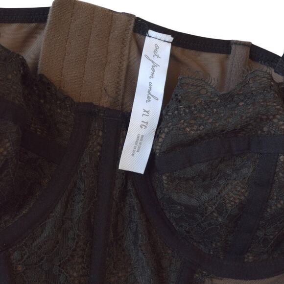 Out From Under Black Lace Corset Cami Top Size XL - Picture 3 of 6